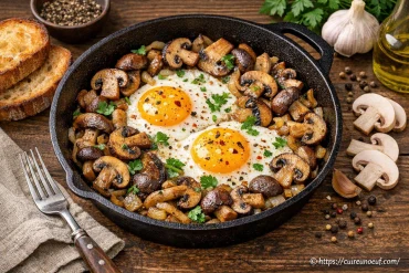 Œufs au plat aux champignons : recette facile et savoureuse à tester