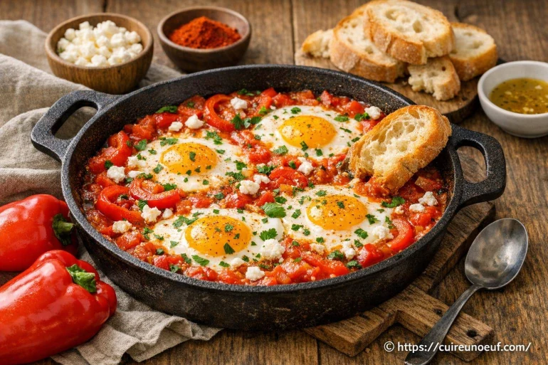 Shakshuka au piment doux : recette douce et savoureuse à découvrir