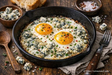 Œufs au plat au bleu : une recette intense et originale à découvrir