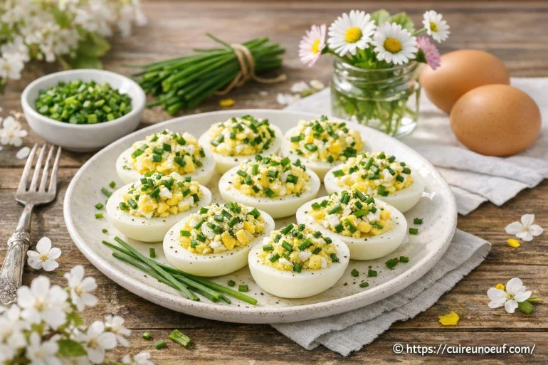 Œufs durs à la ciboulette : une recette printanière simple et savoureuse