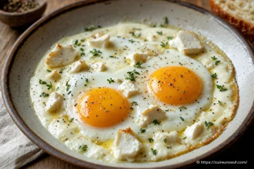 Œufs au plat au chèvre : recette crémeuse et savoureuse pour un repas gourmand