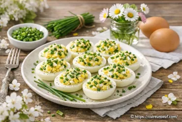 Œufs durs à la ciboulette : une recette printanière simple et savoureuse
