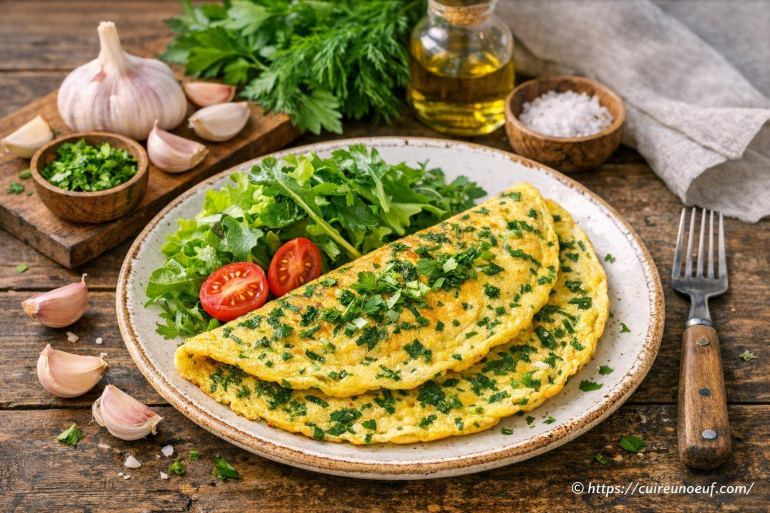 Omelette aux herbes et ail : comment réussir une recette parfumée