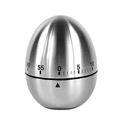 HENGBIRD Minuteur en Forme dŒuf Amusant en Acier Inoxydable 