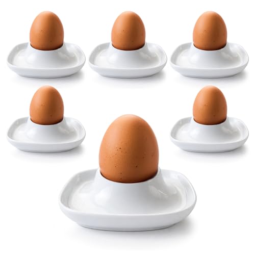 6 Coquetiers Céramique Blanc Moderne