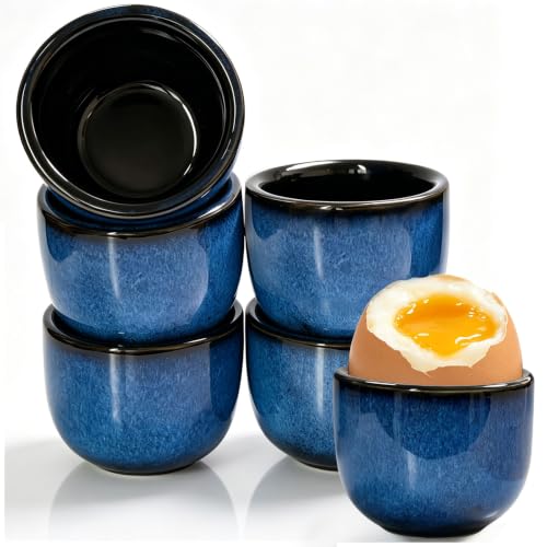 Noviatrix Coquetier Oeuf, Lot de 6 Porte Oeuf avec 6 Cuillèr