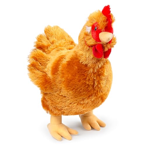 lilizzhoumax Peluche de Poule avec œuf caché Poule Brune réa