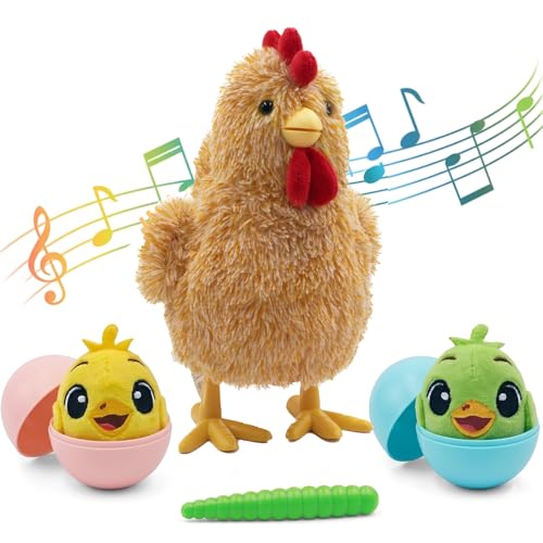 YH YUHUNG Jouet interactif en peluche - Poulet maman - Chant