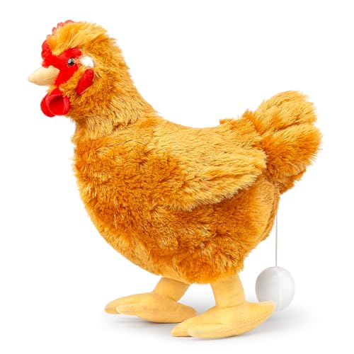 lilizzhoumax Peluche de Poule avec œuf caché Poule Brune réa