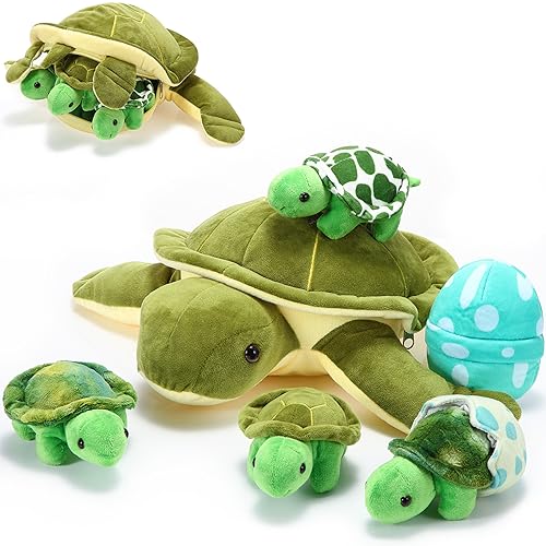 Aoriher 6 Pièces Set de Tortue en Peluche 12 Pouces Maman To