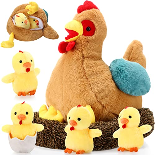 Skylety Jouets en Peluche de Poule Pondeuse avec Ventre à Fe
