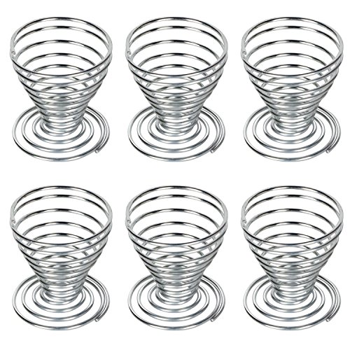 TRIXES 6 coquetiers acier inoxydable brossé design spirale