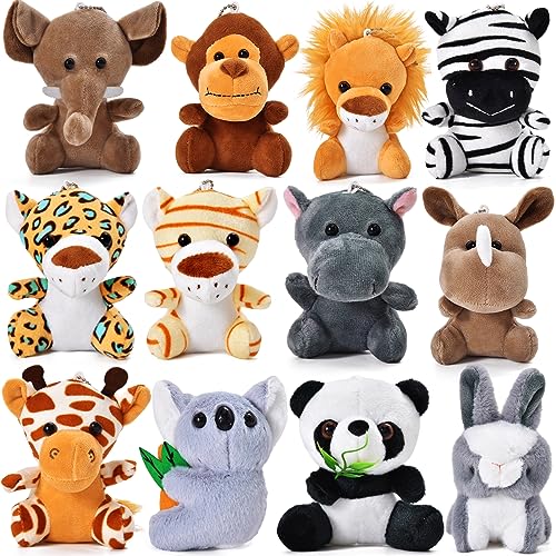 Tacobear 12 Pièces 14cm Animaux de la Jungle Mini Peluche Po